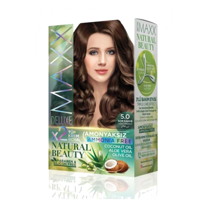 LitaeTrend 2 Paket Natural Beauty Amonyaksız Saç Boyası 5.0 Açık Kahve