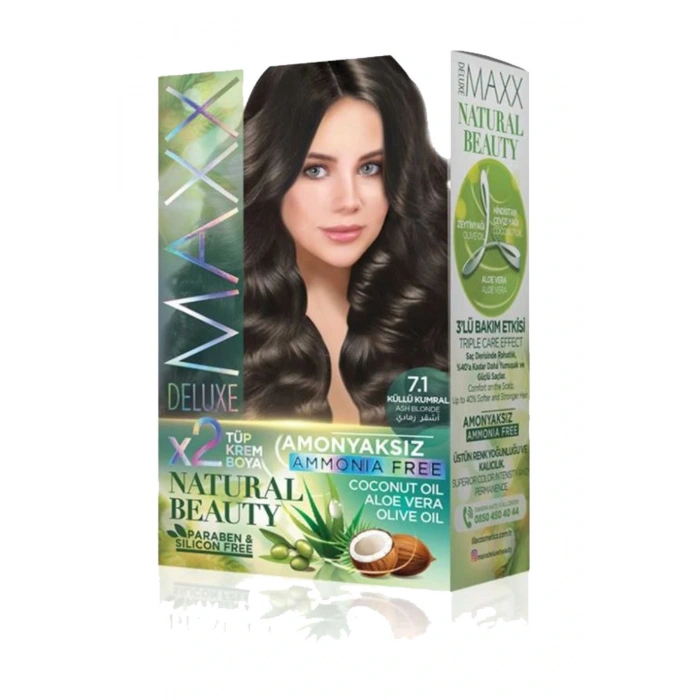 LitaeTrend 2 Paket Natural Beauty Amonyaksız Saç Boyası 7.1 Küllü Kumral