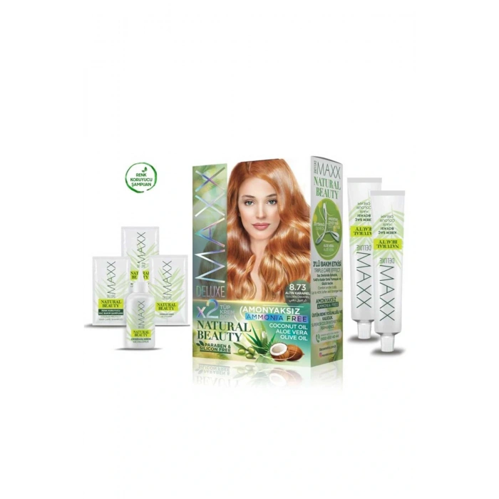 LitaeTrend 2 Paket Natural Beauty Amonyaksız Saç Boyası 8.73 Altın Karamel