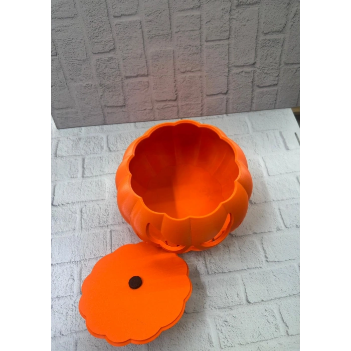 HERŞEYTREND 21 cm Kapaklı Balkabağı Kutu Konsept Dekor