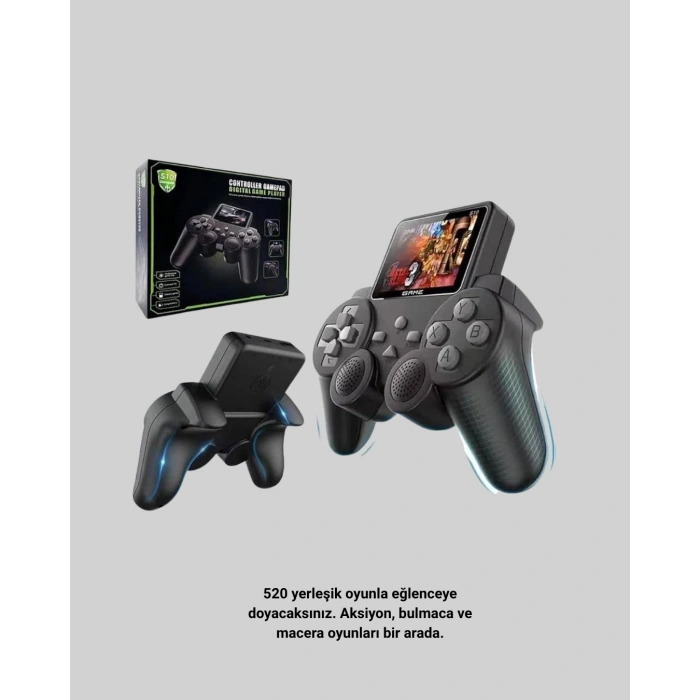 LitaeTrend 2.4 İnç Ekranlı 500 Oyunlu Taşınabilir Retro Oyun Konsolu, Şarjlı El Tipi Mini