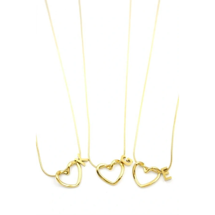 LitaeTrend 24lü Kalp Harf Kolye - Altın