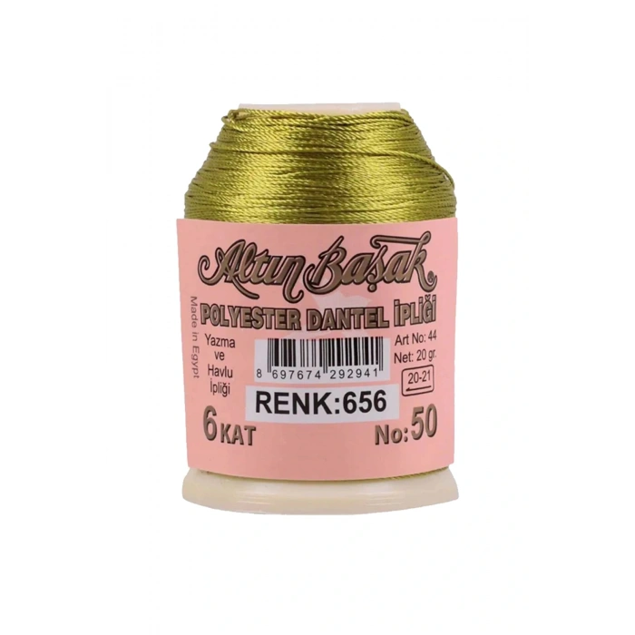 LitaeTrend 3 Adet Altınbaşak Oya ve Dantel İpi 20 gr - Royaleks - No: 656