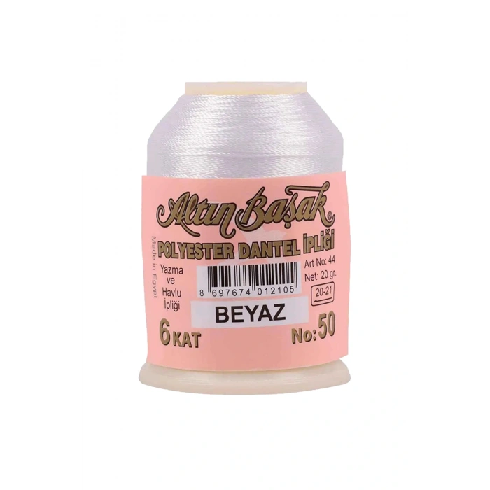 LitaeTrend 3 Adet Altınbaşak Oya ve Dantel İpi 20 gr - Royaleks - No: BEYAZ