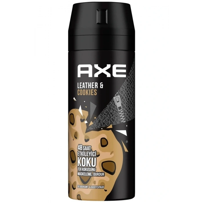 LitaeTrend 3 Adet Axe Erkek Sprey Deodorant Leather & Cookies 48 Saat Etkileyeci Koku 150 ml