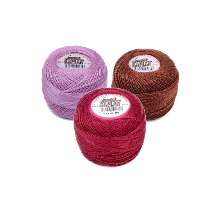 LitaeTrend 3 Adet Kaplan Etamin Ve Kanaviçe İpi 8 No Kod/Renk: 717 - 400 - 816 - Ryl