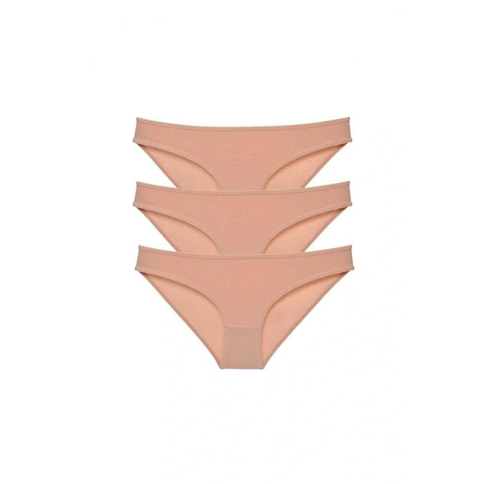 LitaeTrend 3 adet Süper Eko Set Likralı Kadın Slip Külot Ten