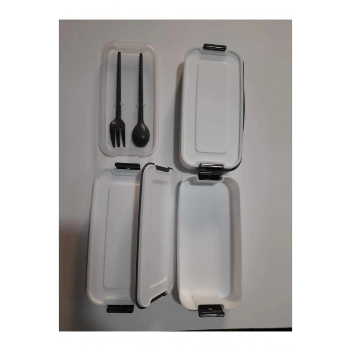 LitaeTrend 3 Katlı Beslenme Kabı Çatal Kaşık İçerisinde