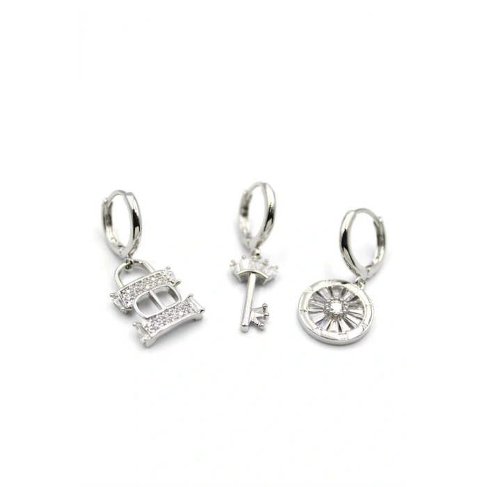 LitaeTrend 3lü CD Küpe - Gümüş