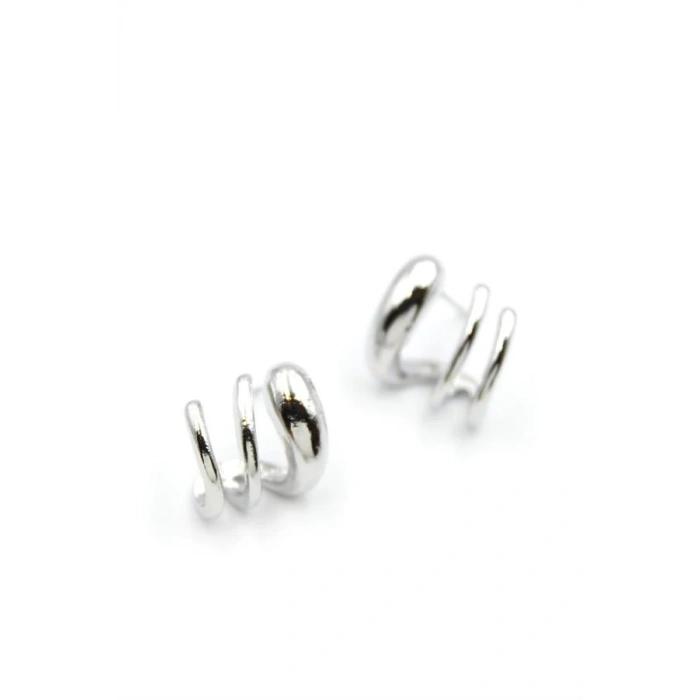 LitaeTrend 3lü Görünümlü Küpe - Gümüş