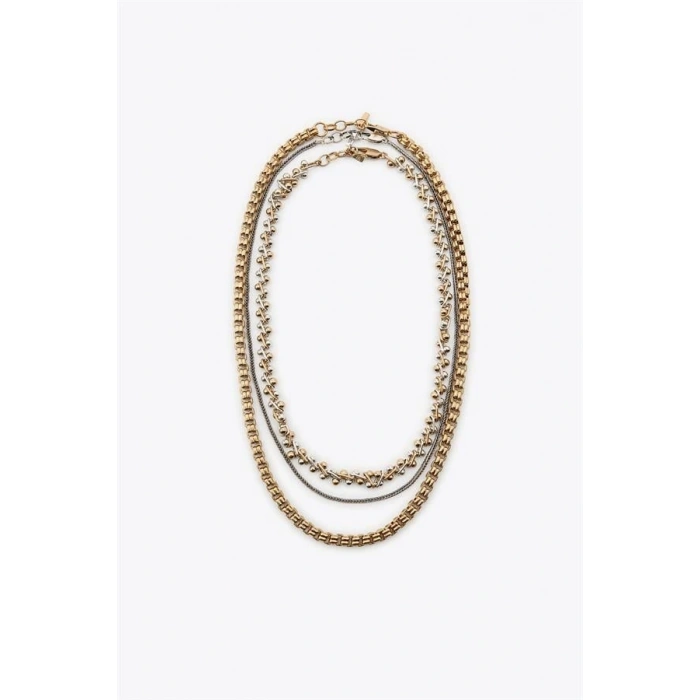 LitaeTrend 3lü Kombine Zincir Kolye - ÇOK RENKLİ