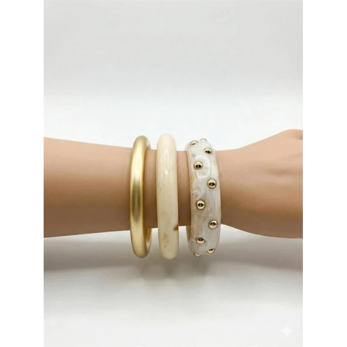 LitaeTrend 3Lü Set Bilezik - Beyaz