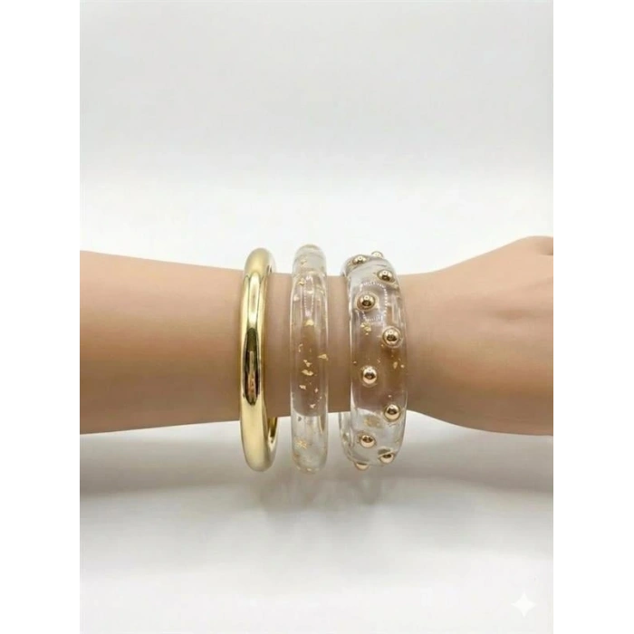 LitaeTrend 3Lü Set Bilezik - Şeffaf