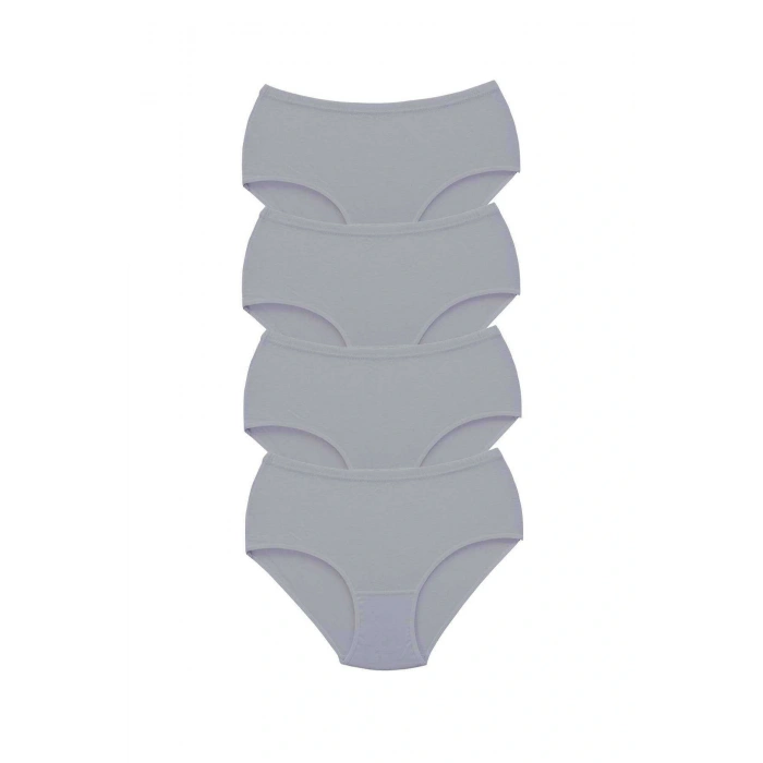 LitaeTrend 4 Adet Tutku Kadın Yüksek Bel Bato Kalın Lastik Külot Gri