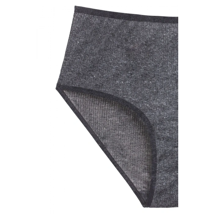 LitaeTrend 4lü Yeni Seri Renkli Yüksek Bel Fitilli Ribana Bato Külot Pudra Gri Turquaz