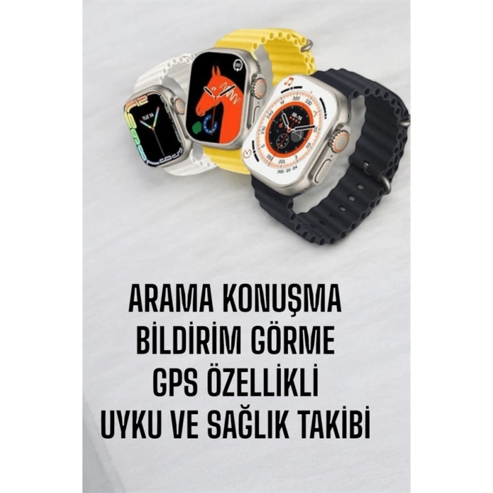 LitaeTrend 45 MM Gri Kasa Ultra Akıllı Saat Sesli Görüşme, Sağlık Takibi, Suya Dayanıklı