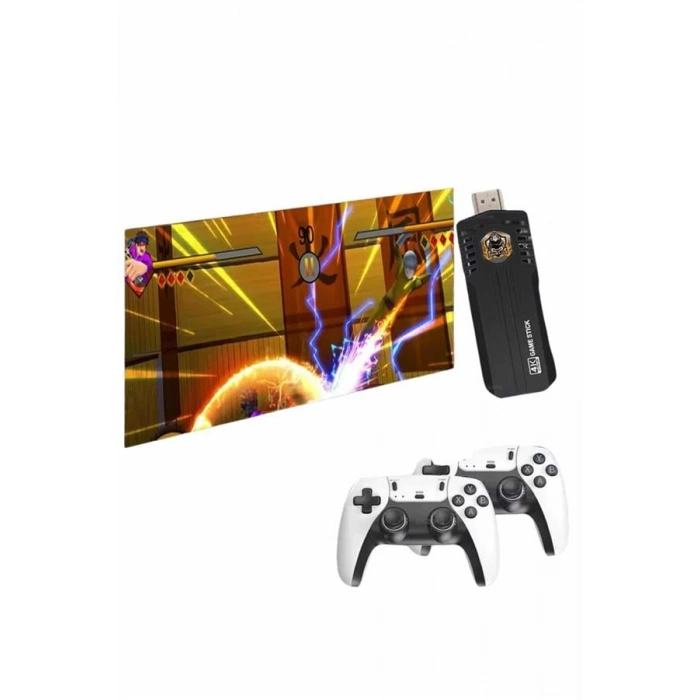 HERŞEYTREND 4k Kablosuz Çift Kol Retro Oyunlar 20000 Oyunlu Atari