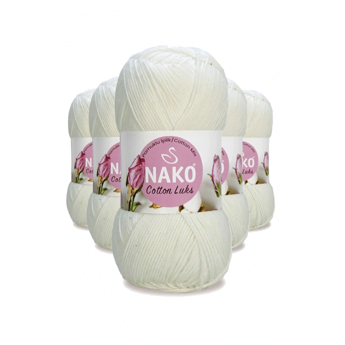 LitaeTrend 5 Adet Cotton Lüks Yelek Tunik Kazak Bluz Hırka İpi Yünü Süt Beyaz 97570