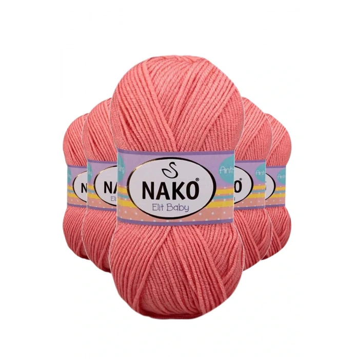 LitaeTrend 5 Adet Elite Baby El Örgü İpi Tüylenmeyen Bebek Yünü Somon 1469