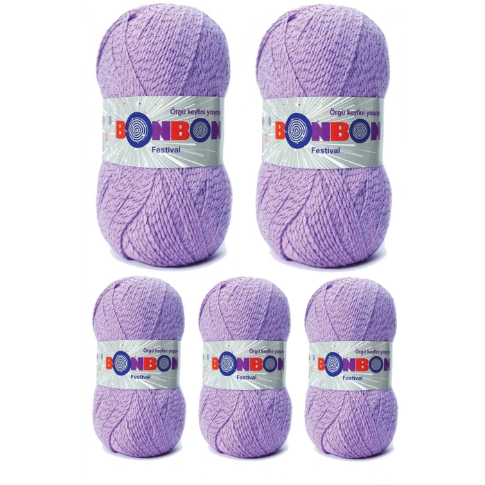 LitaeTrend 5 Adet Festival Simli Örgü İpi Yünü Renk No:205