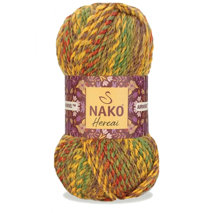 LitaeTrend 5 Adet Hercai Ebruli Hırka Kazak Atkı Bere El Örgü İpi Yünü 7252