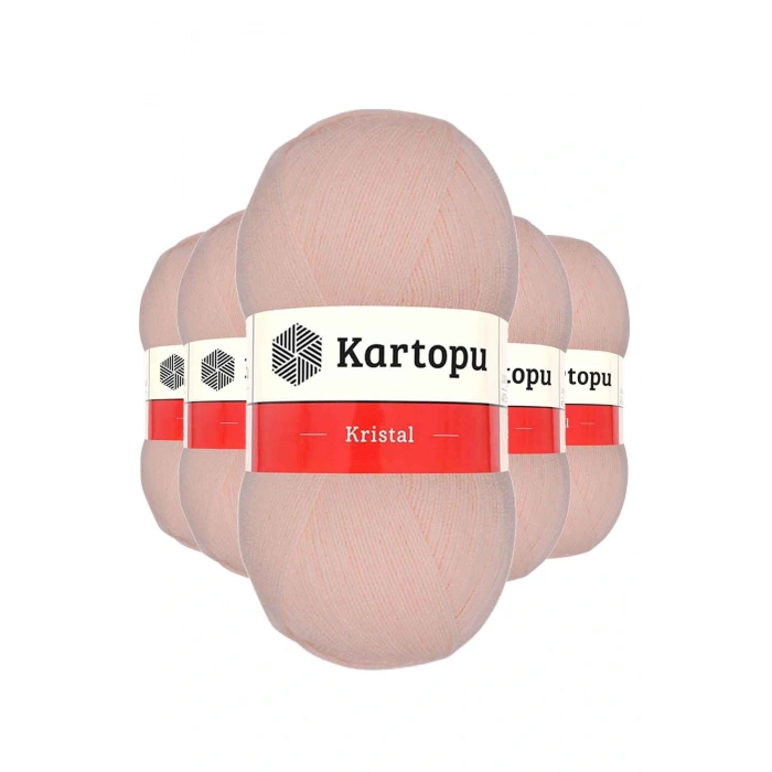 LitaeTrend 5 Adet Kristal Çift Katlı El Örgü Lif İpi Somon K223