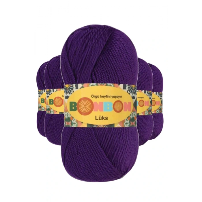 LitaeTrend 5 Adet Lüks Patik İpi Yünü Mor 98290