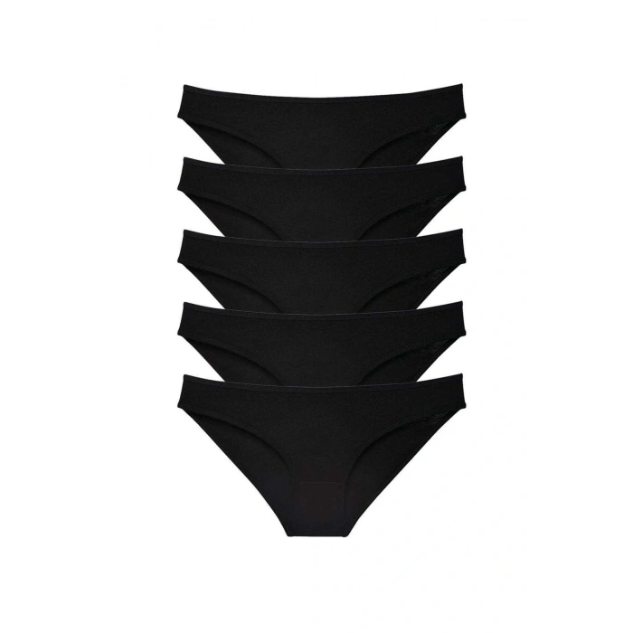 LitaeTrend 5 adet Süper Eko Set Likralı Kadın Slip Külot Siyah