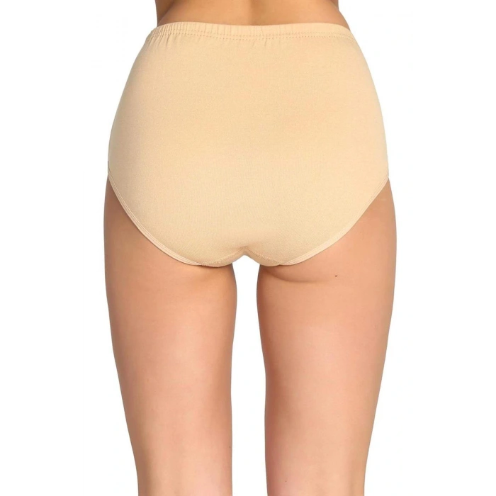 LitaeTrend 5 Adet Tutku Kadın Yüksek Bel Bato Kalın Lastik Külot Ten