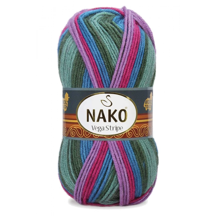 LitaeTrend 5 Adet Vega Stripe Premium Akrilik El Örgü İpi Yünü No: 82408