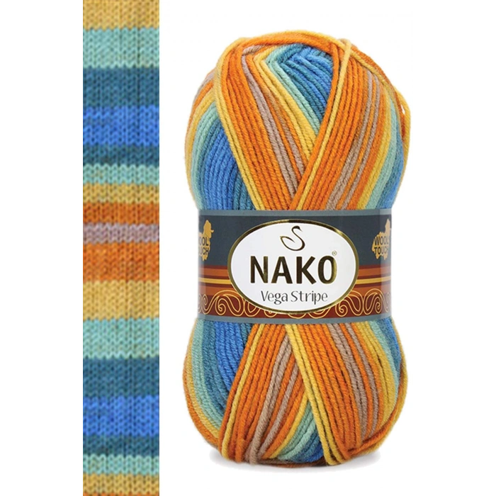 LitaeTrend 5 Adet Vega Stripe Premium Akrilik El Örgü İpi Yünü No: 82421