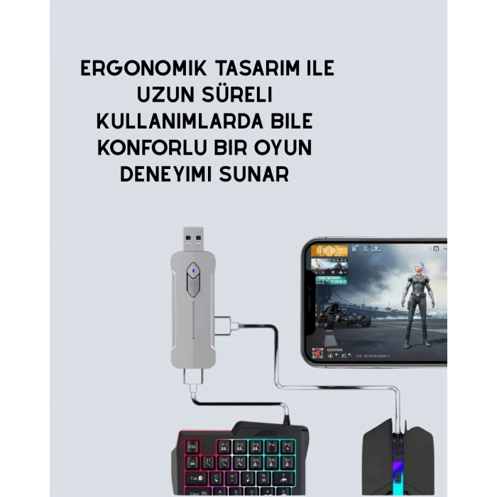 LitaeTrend 5in1 BT5.3 Mobil Oyun Kiti Klavye Mouse Dönüştürücü Seti