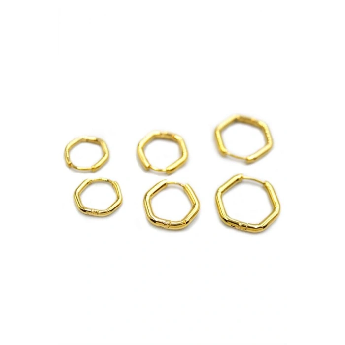 LitaeTrend 6lı Beşgen Küpe - Altın