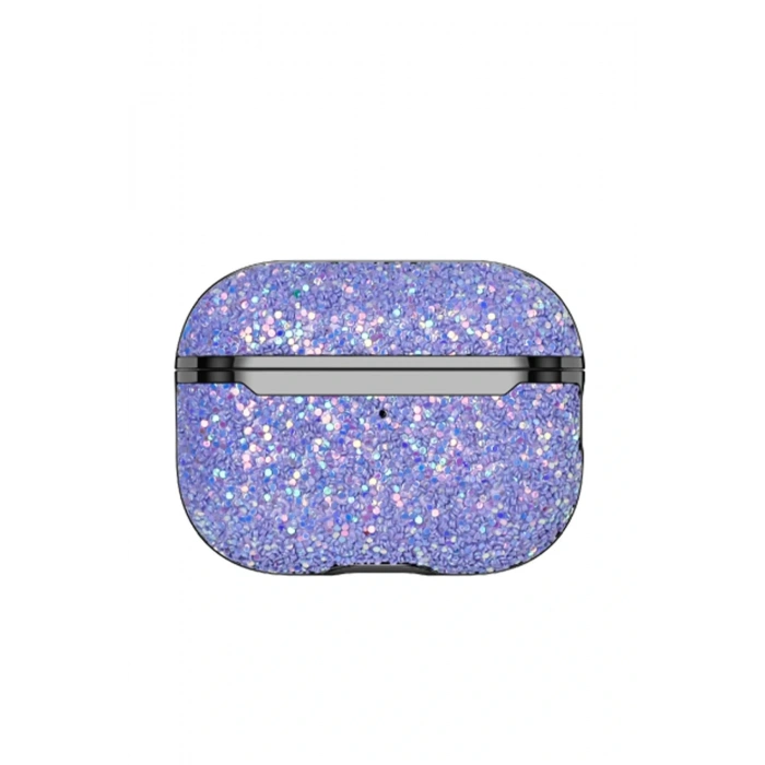 LitaeTrend Airpods Pro 2 (2.nesil) Bright Simli Airpods Kapak - Derin Mor