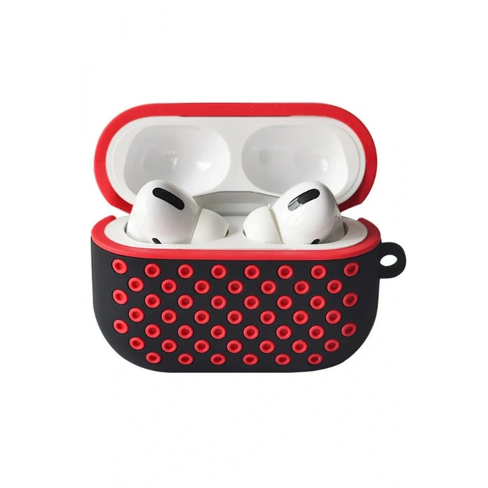 LitaeTrend Airpods Pro 2 (2.nesil) Spor Delikli Kılıf - Siyah-Kırmızı