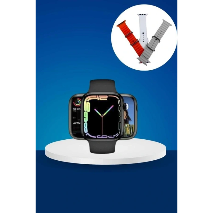 LitaeTrend Akıllı Saat Arama Görüşme Bildirim Görme Uyku ve Sağlık Takibi Nabız Ölçer 3 Kordon Hediyeli