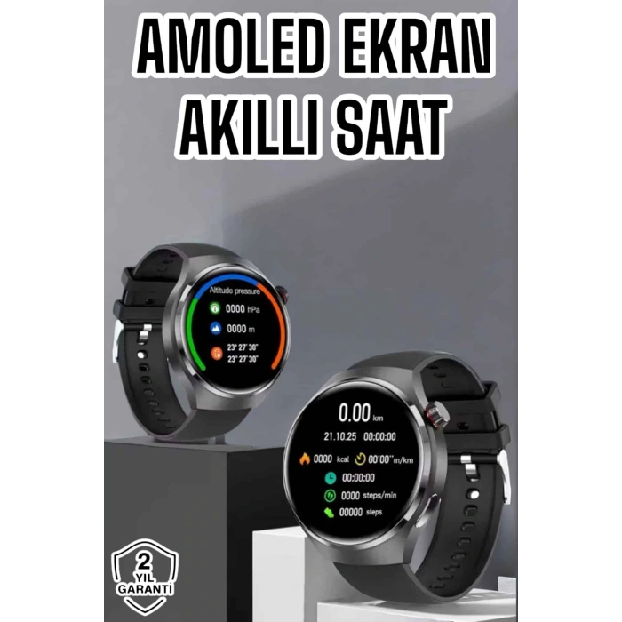 LitaeTrend Akıllı Saat Bluetooth Bağlantılı Amoled Ekran Uyku ve Sağlık Takibi