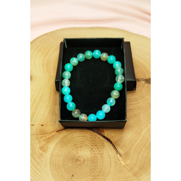 LitaeTrend Akuamarin Doğal Taş Bileklik Kutulu