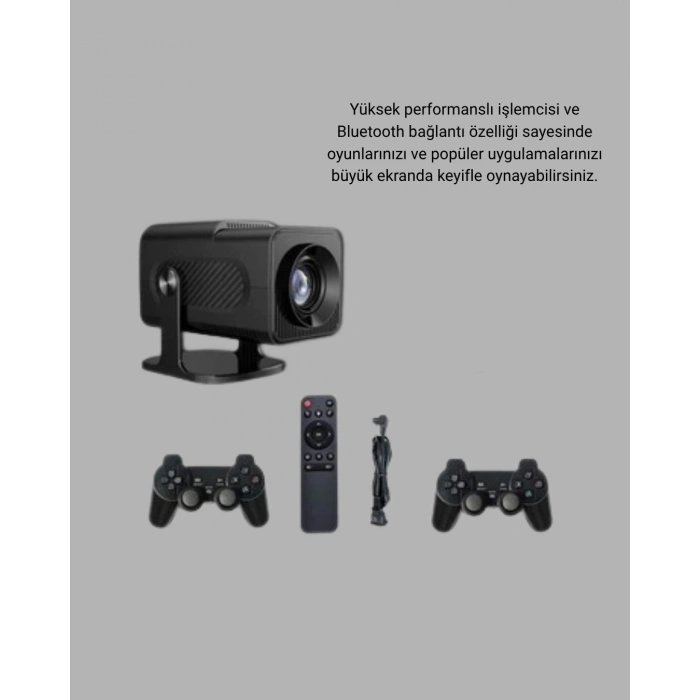 HERŞEYTREND Android Projeksiyon Game Box – 1280x720p HD Çözünürlük, Bluetooth,HDMI ve USB Girişli