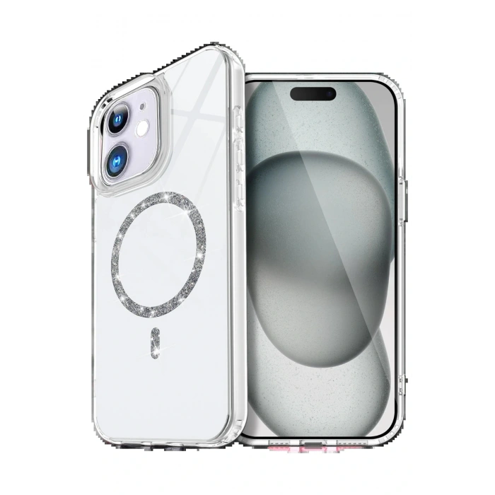 LitaeTrend Apple iPhone 11 Live Diamond Magsafe Kapak - Şeffaf