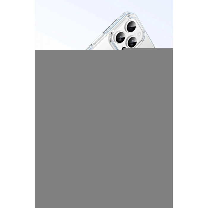 LitaeTrend Apple iPhone 14 Move Taşlı Magsafe Kapak - Natural Grey