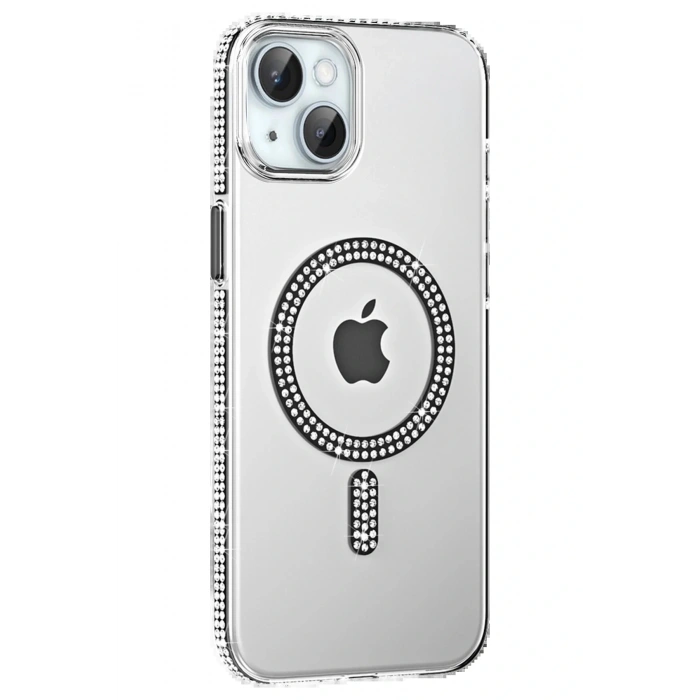 LitaeTrend Apple iPhone 14 Move Taşlı Magsafe Kapak - Siyah