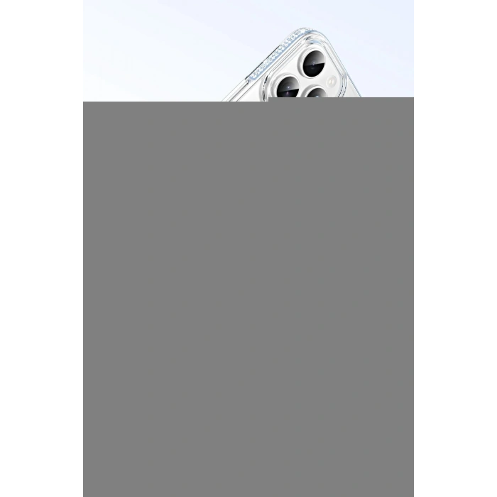 LitaeTrend Apple iPhone 14 Pro Max Move Taşlı Magsafe Kapak - Gümüş