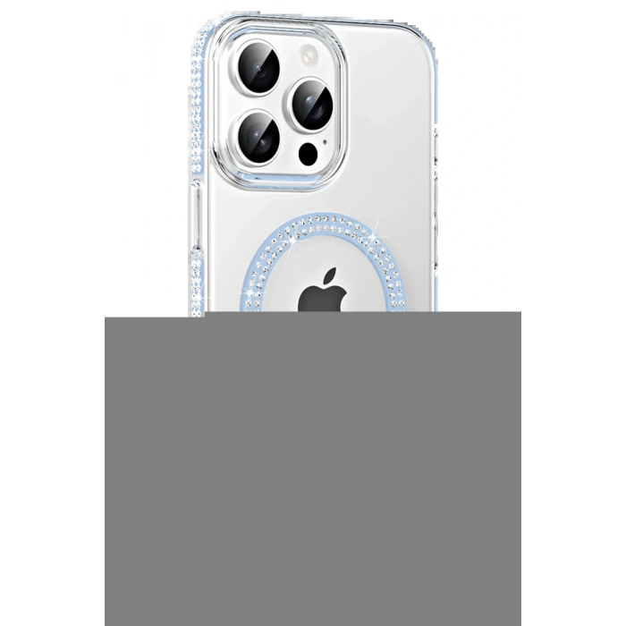 LitaeTrend Apple iPhone 14 Pro Max Move Taşlı Magsafe Kapak - Mavi