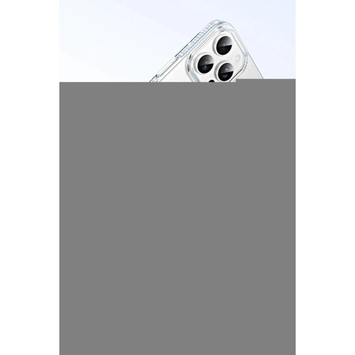 LitaeTrend Apple iPhone 14 Pro Max Move Taşlı Magsafe Kapak - Natural Grey