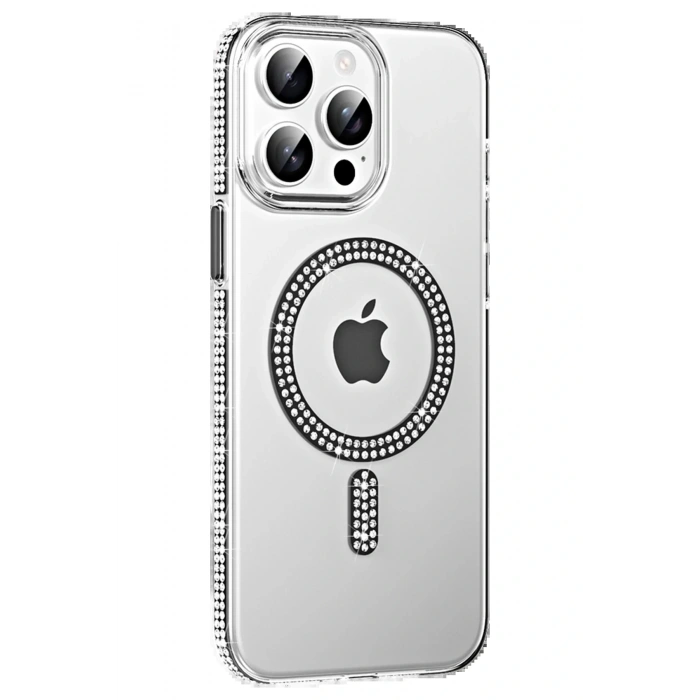 LitaeTrend Apple iPhone 14 Pro Max Move Taşlı Magsafe Kapak - Siyah