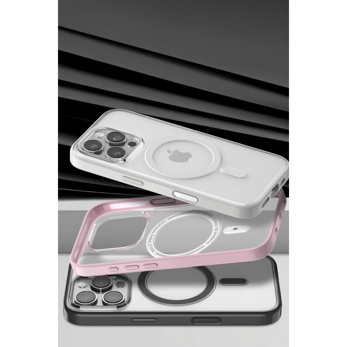 LitaeTrend Apple iPhone 15 Pro Max Joly Magsafe Kapak - Beyaz