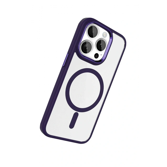 LitaeTrend Apple iPhone 15 Pro Max Terea Magsafe Kapak - Derin Mor