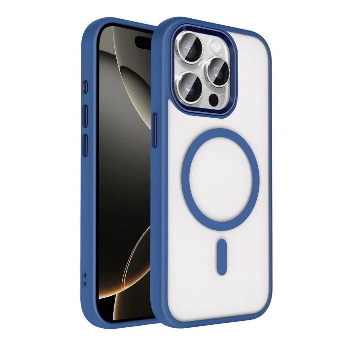 LitaeTrend Apple iPhone 15 Pro Max Terea Magsafe Kapak - Lacivert