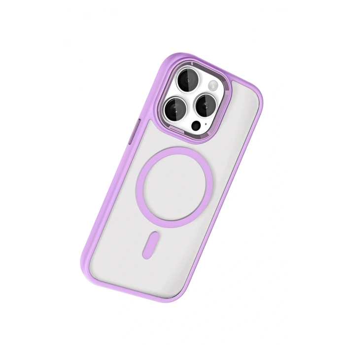 LitaeTrend Apple iPhone 15 Pro Max Terea Magsafe Kapak - Lila